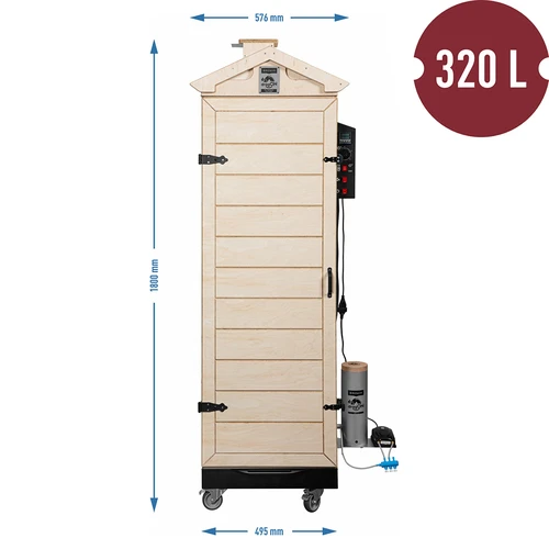 Røgeovn dragON PLYWOOD NATURE – rammefri, modulopbygget, med digital styring, 320 L - 8