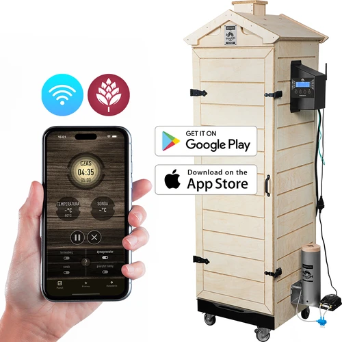 Røgeovn dragON PLYWOOD NATURE – rammeløs, modulopbygget, med Wi-Fi-styring, 320 L