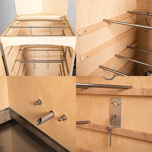 Røgeovn dragON PLYWOOD NATURE – rammeløs, modulopbygget, med Wi-Fi-styring, 320 L - 5
