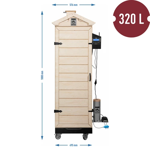 Røgeovn dragON PLYWOOD NATURE – rammeløs, modulopbygget, med Wi-Fi-styring, 320 L - 8