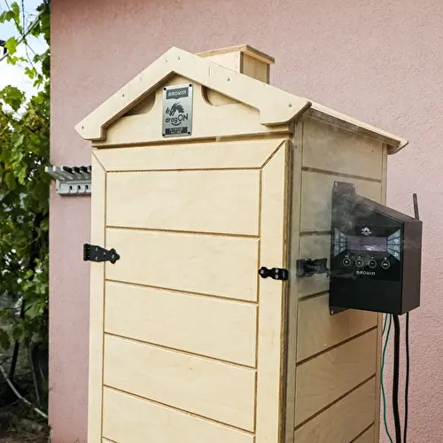 Røgeovn dragON PLYWOOD NATURE – rammeløs, modulopbygget, med Wi-Fi-styring, 320 L - 9