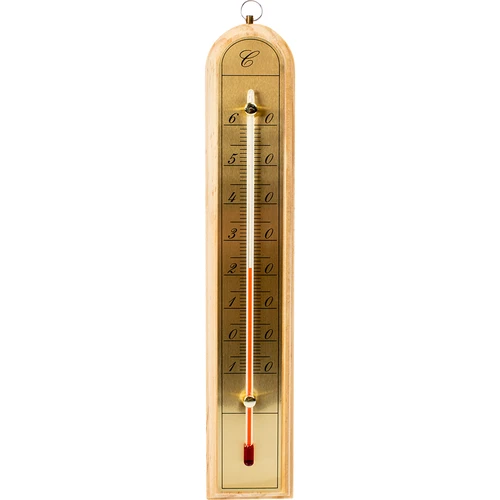 Rumtermometer med gylden skala (-10°C til +60°C) 28cm mix