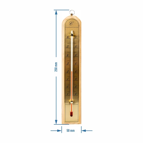 Rumtermometer med gylden skala (-10°C til +60°C) 28cm mix - 5