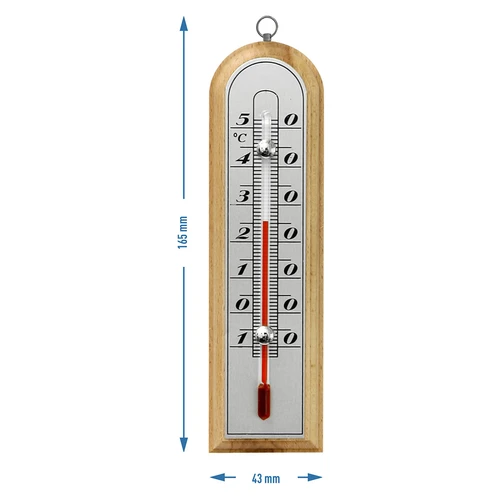 Rumtermometer med sølvskala (-10°C til +50°C) 16cm mix - 3