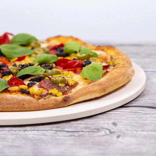 Rund pizzasten, lavet af cordierit, diameter 33 cm - 19