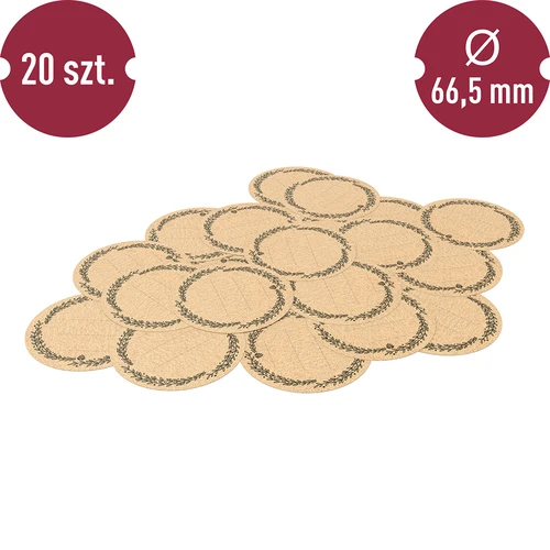Runde etiketter fi 66,5mm til låg/krukker - 20 stk - 3