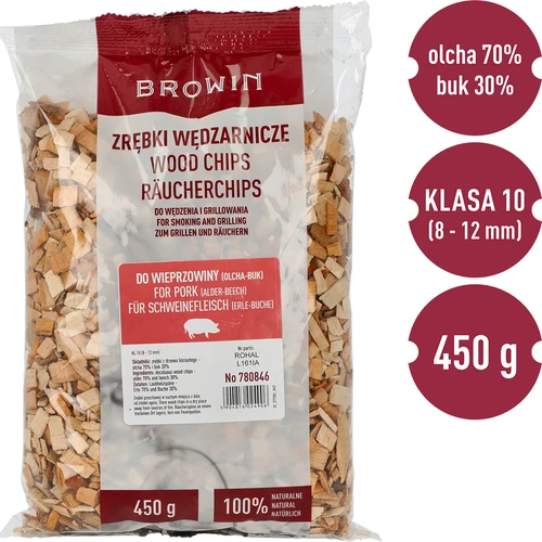 Ryge-/grillflis til svinekød – mix (70 % elletræ, 30 % bøg), 450 g, klasse 10 - 3