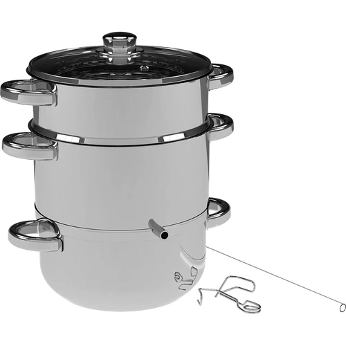 Saftkoger i rustfrit stål med dampindsats 5 L