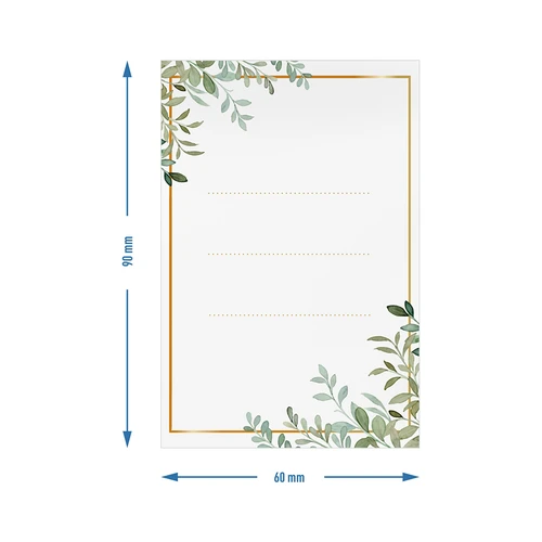 Selvklæbende etiketter 60 x 90 mm til flasker, krukker, gaver med blomsterdesign - 20 stk. - 4