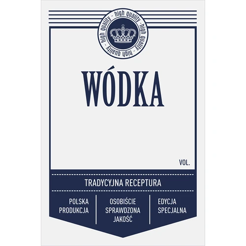 Selvklæbende etiketter 60x90 mm til flasker, vodka, hvide, 20 stk.