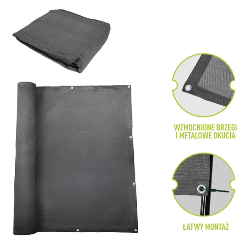 Skyggenet (80%, 140 g/m2) 1,5 x 5 m, grafit - 6