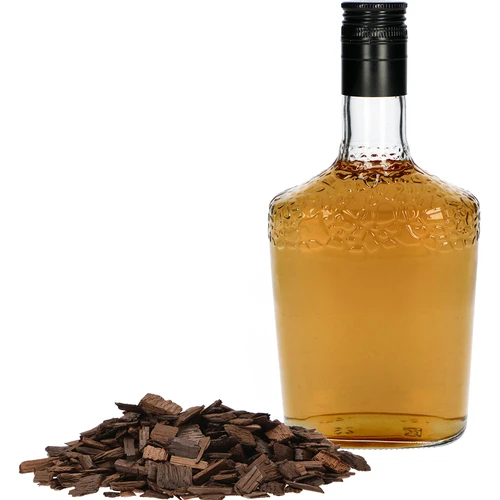 Stærkt ristede egetræ flager til aromatisering af alkohol (whisky, bourbon, brandy, cognac, øl), 50 g - 5
