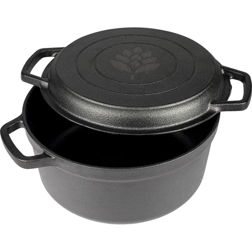 Støbejernsgryde med pande, 3,5 L - 2