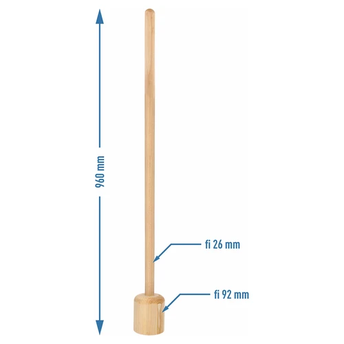 Stor træstamper / stamper til kål 100 cm - 3