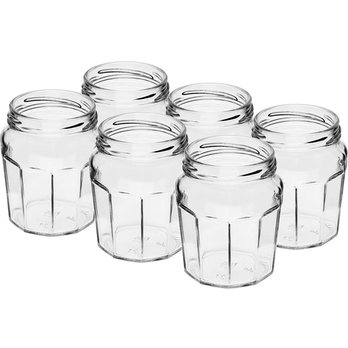 Syltetøjsglas 230ml med sort låg fi63/4 - 6 stk - 4
