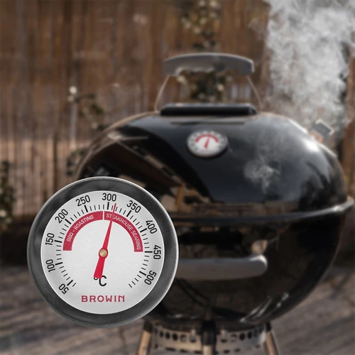 Termometer til grill og BBQ, fra 50 til +500°C, bimetal, 5,3cm - 6