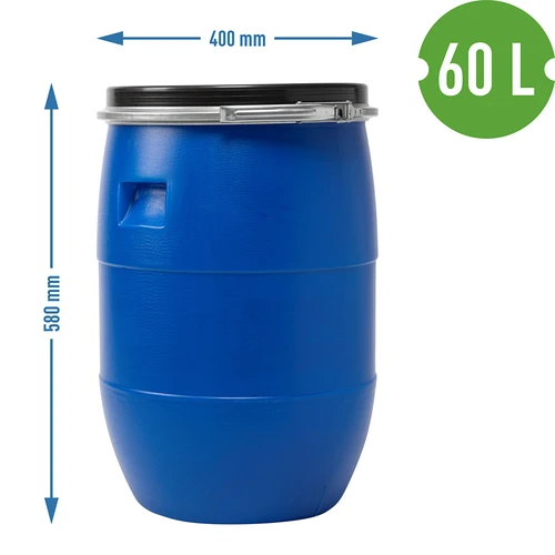Tønde til kål 60 L, med trykring, blå, Sterk - 9