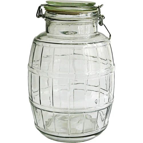 Tøndeformet 2,1 L sylteglas med klips