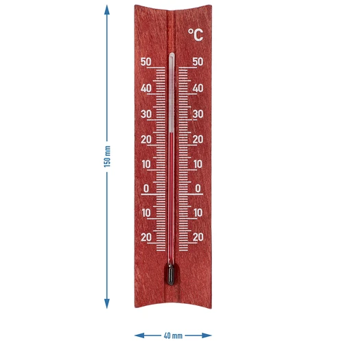 Trærumtermometer (-20 til +50°C), mahognifarve, 15 cm - 5