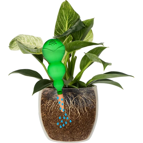 Tredobbelt vandingskugle (trekammer), gennemsigtig grøn med keramisk fod, 600ml - 3