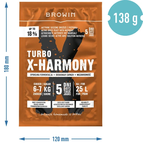 Turbo X-Harmony Gær 18%, 25 L, 138 g - 6