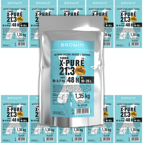 Turbo X-Pure gær 21,3%, 10 x 25 L, 1,35 kg - 6