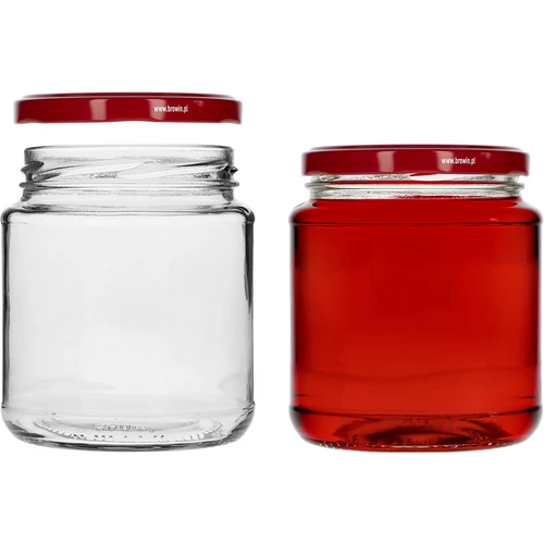 Twist-off krukke, tyk 580ml med bordeaux låg fi82/6, 6 stk. - 3