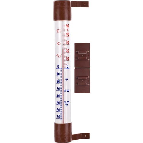 Udendørs termometer brun (-60°C til +50°C) 23cm