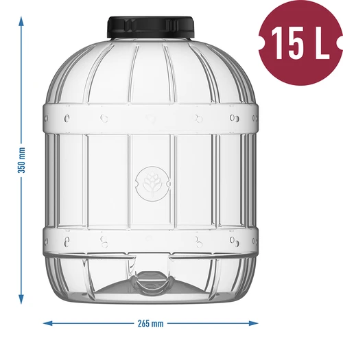 Uknuselig, multifunktionel krukke med sort låg, 15L - 5