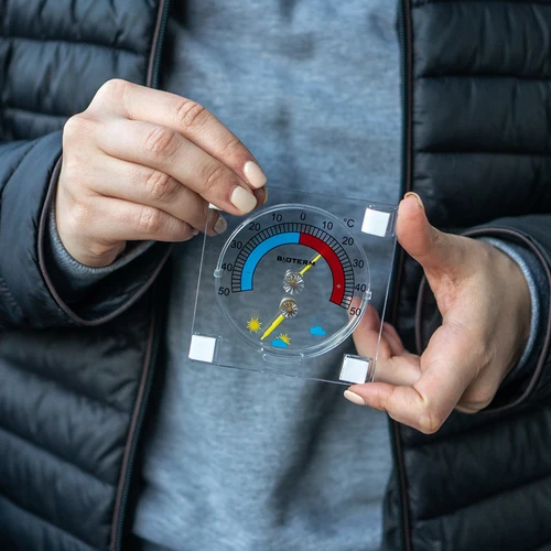 Universal termometer med hygrometer transparent, selvklæbende (-50°C til +50°C) - 5