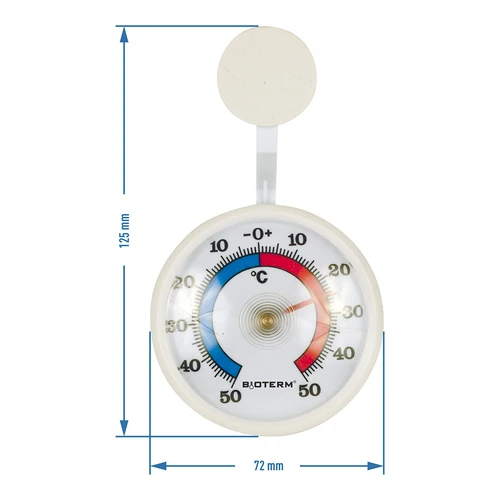 Universal termometer, selvklæbende (-50°C til +50°C) Ø 7,2cm - 2