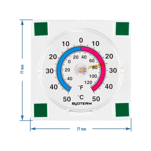 Universal transparent termometer, selvklæbende (-50°C til +50°C) - 2