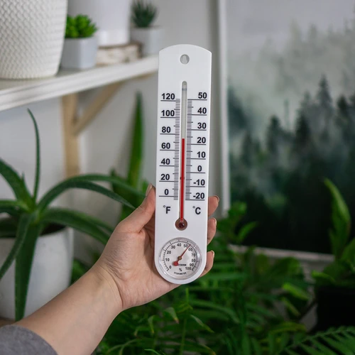 Universelt hvidt termometer med hygrometer (-20°C til +50°C) 25cm - 3