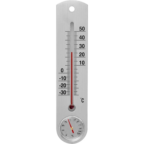 Universelt sølvtermometer med hygrometer (-30°C til +50°C) 25cm