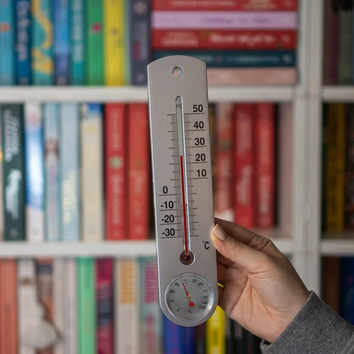 Universelt sølvtermometer med hygrometer (-30°C til +50°C) 25cm - 3