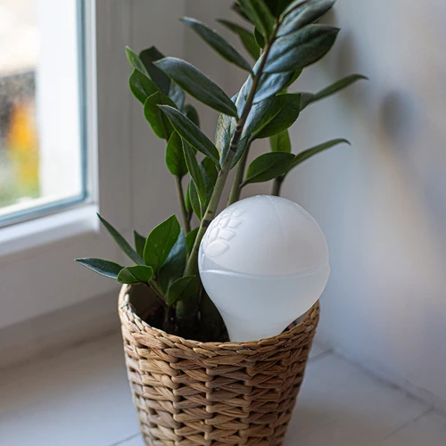 Vandingskugle til planter, mat hvid med keramisk fod, 400ml - 11