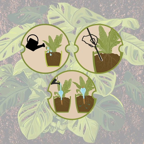Vandingskugle til planter, sort mat med keramisk fod (i pakke) 400 ml - 6
