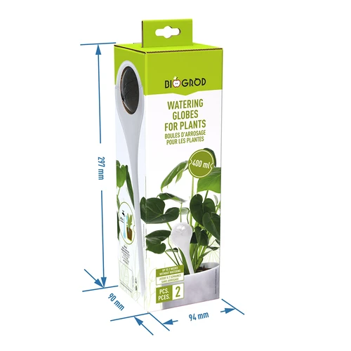 Vandingskugler til planter, gennemsigtige, 400 ml, 2 stk. - 6