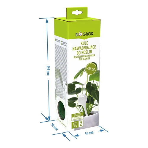 Vandingskugler til planter, grønne gennemsigtige, 400 ml, 2 stk. - 7