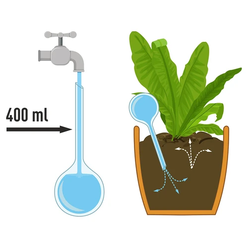Vandingskugler til planter, ravfarvede gennemsigtige, 400 ml, 4 stk. - 4