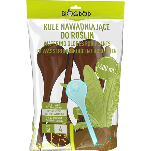 Vandingskugler til planter, ravfarvede gennemsigtige, 400 ml, 4 stk. - 3