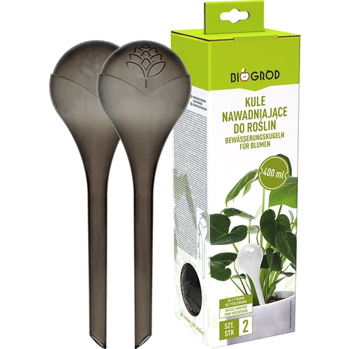 Vandingskugler til planter, sorte gennemsigtige, 400 ml, 2 stk. - 3