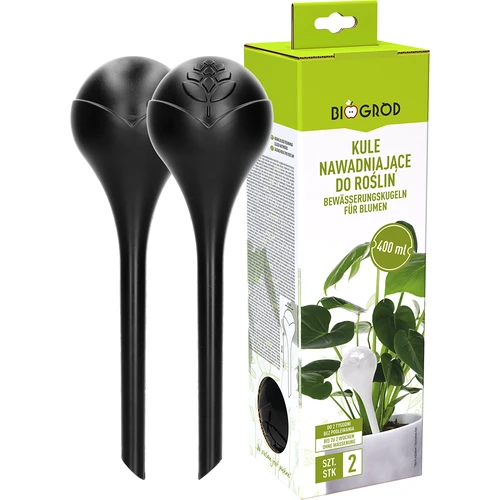 Vandingskugler til planter, sorte matte, 400 ml, 2 stk. - 3
