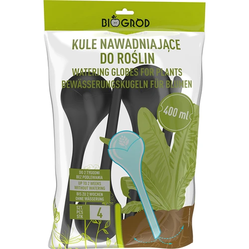 Vandingskugler til planter, sorte matte, 400 ml, 4 stk. - 3