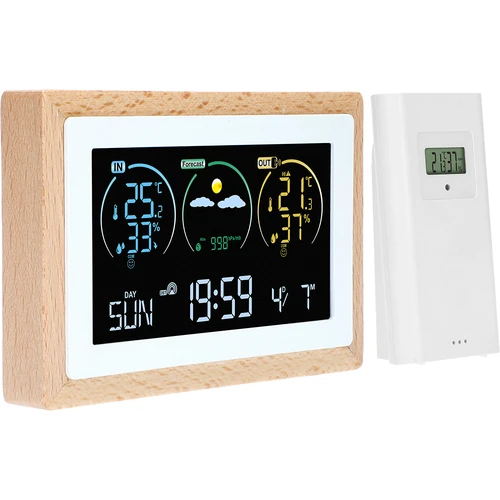 Vejrstation (RCC,DCF) - elektronisk, trådløs, oplyst, sensor, hvid - 2