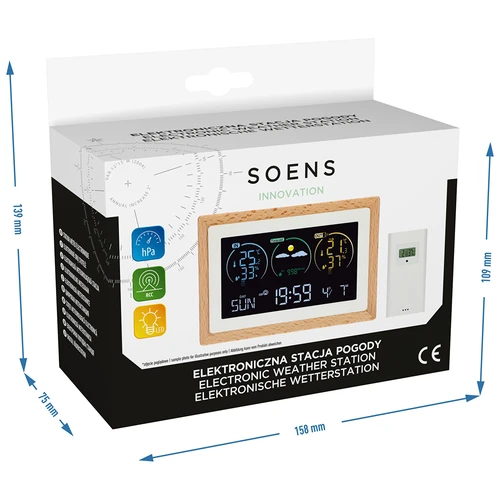 Vejrstation (RCC,DCF) - elektronisk, trådløs, oplyst, sensor, hvid - 15
