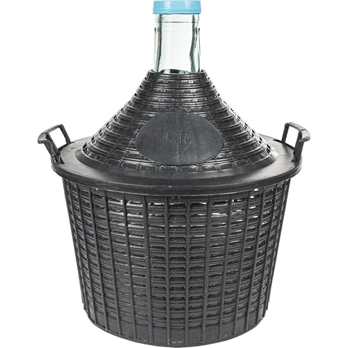 Vinballon 10 L i plastikkurv