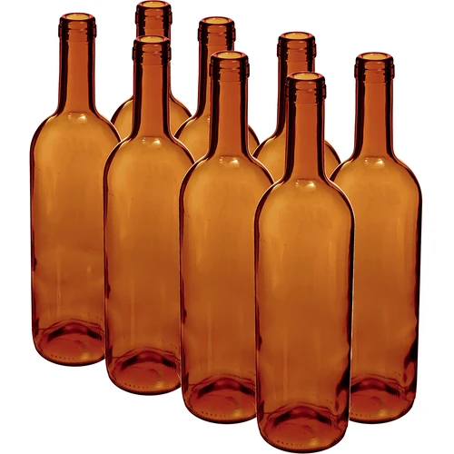 Vinflaske 0,75 L brun - pakke med 8 stk.