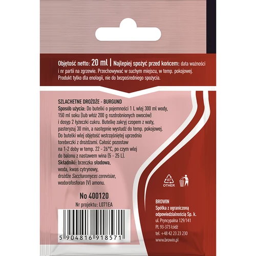 Vinsgær Burgund, 20 ml - 2