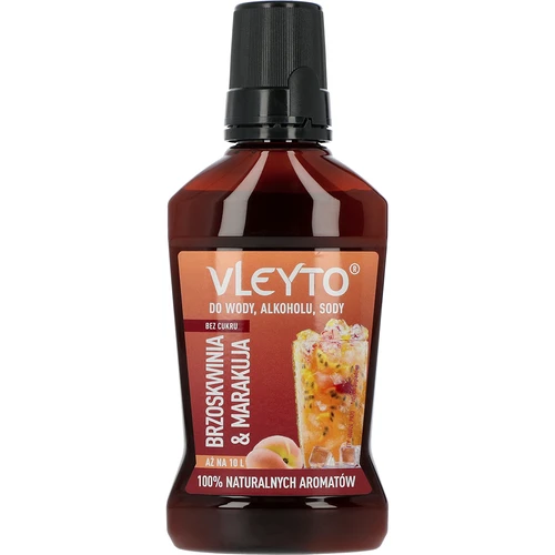 VLEYTO Fersken & Passionsfrugt – smagsessens med naturlige aromaer, 250 ml